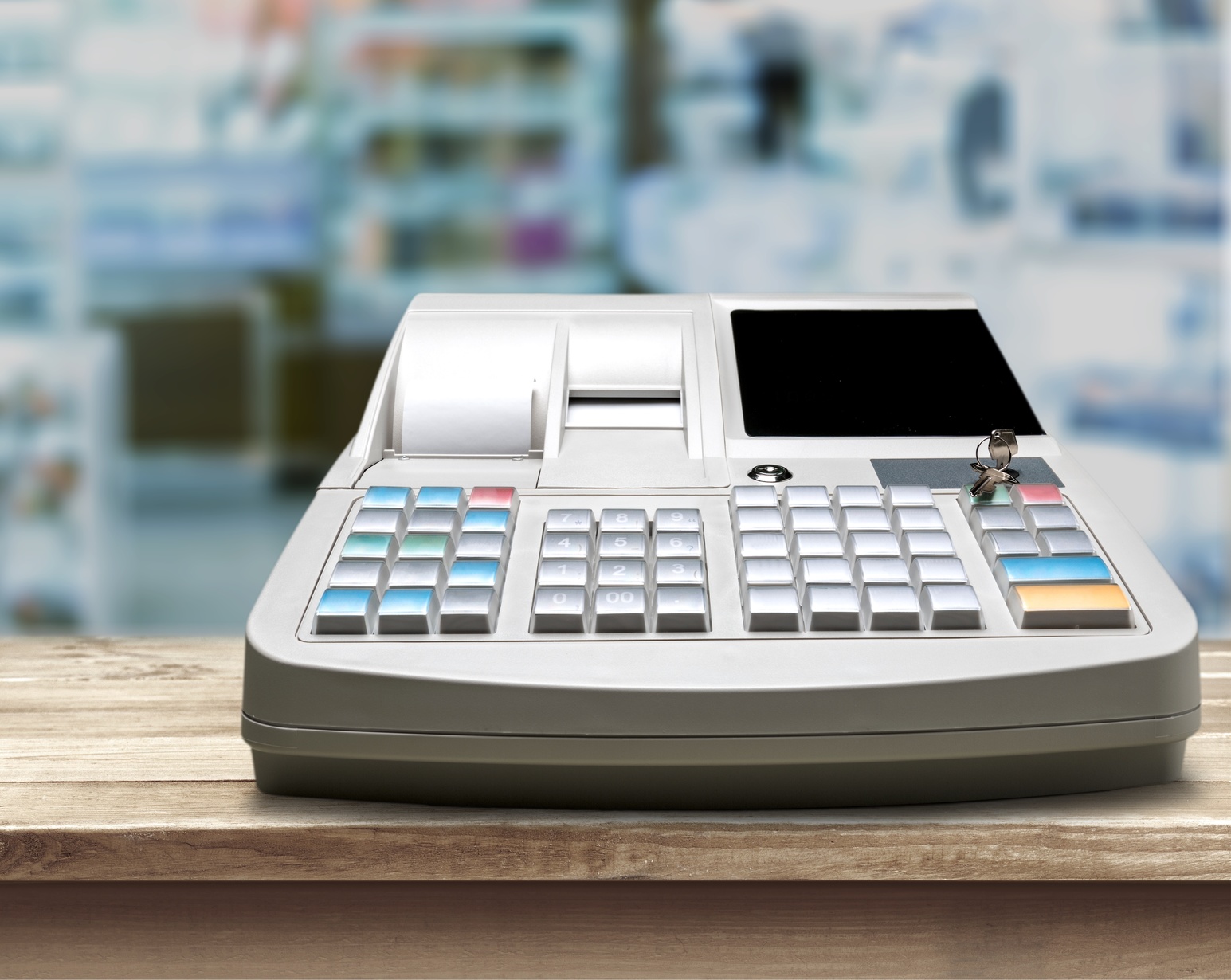 Cash register with LCD display, illustrating invoice and receipt documentation for F&B businesses in Vietnam